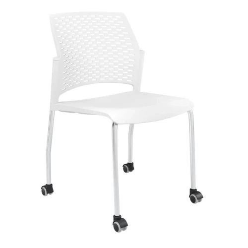 Стул Rewind с колесами (пластик белый)